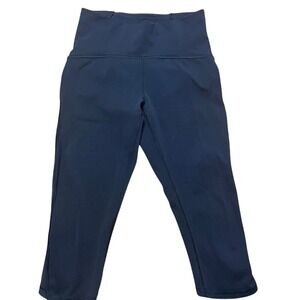 Lululemon Womens Blue High Rise Crop Leggings Athletic Yoga‎ Pants Size 6
